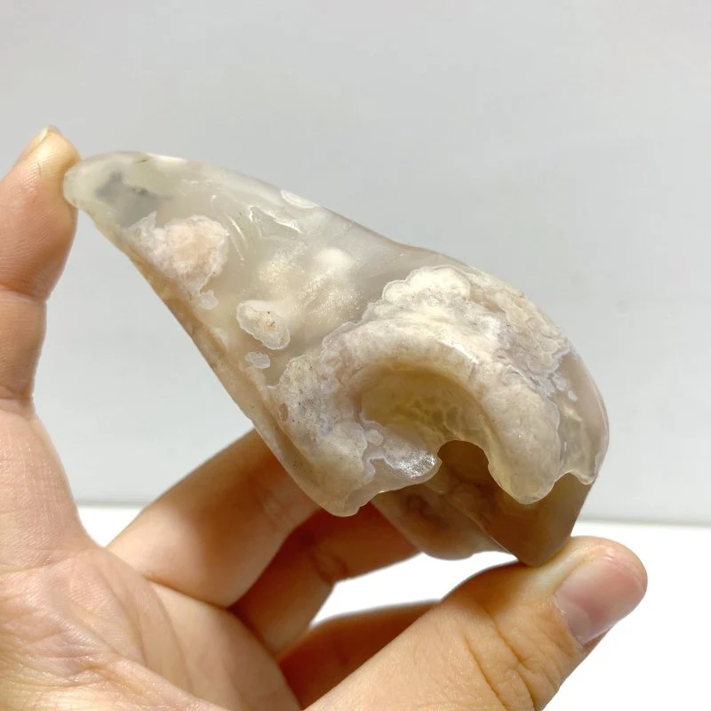 18 Pieces Sakura Flower Agate Crow Skull Carving - Image 6
