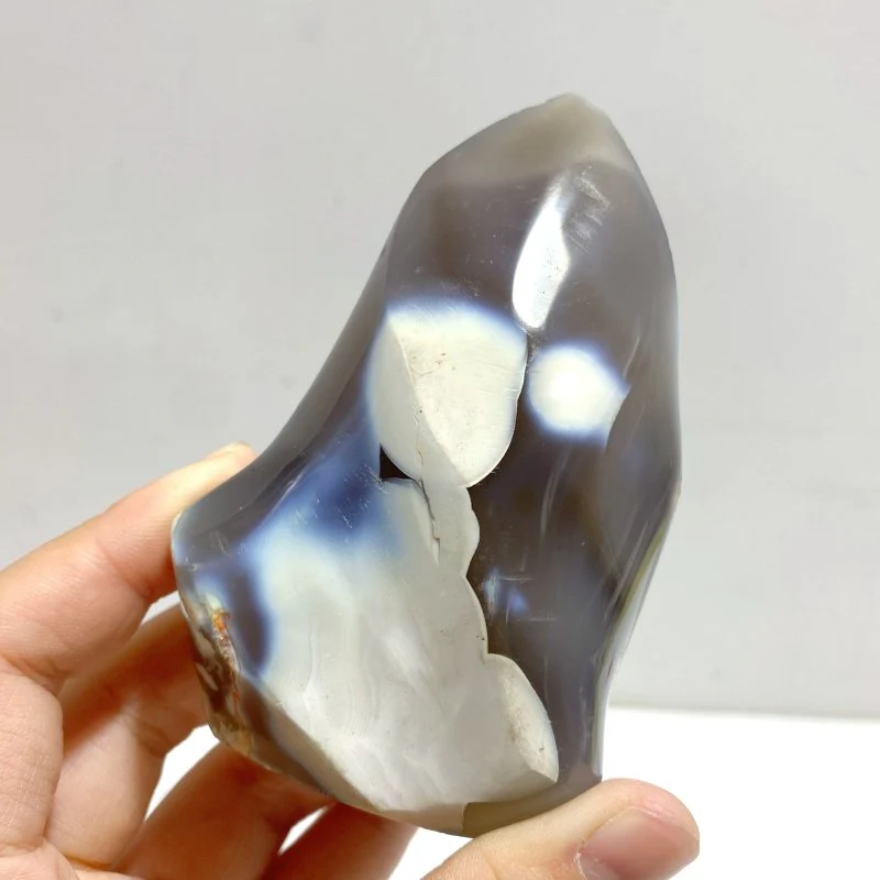 21 Pieces Black Orca Agate Flame Carving #2 - Image 2