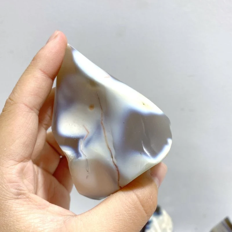 21 Pieces Black Orca Agate Flame Carving #2 - Image 6