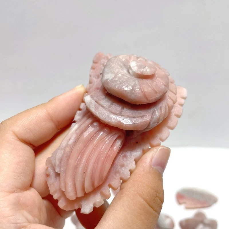19 Pieces Pink Opal Sea Animals Carving - Image 3