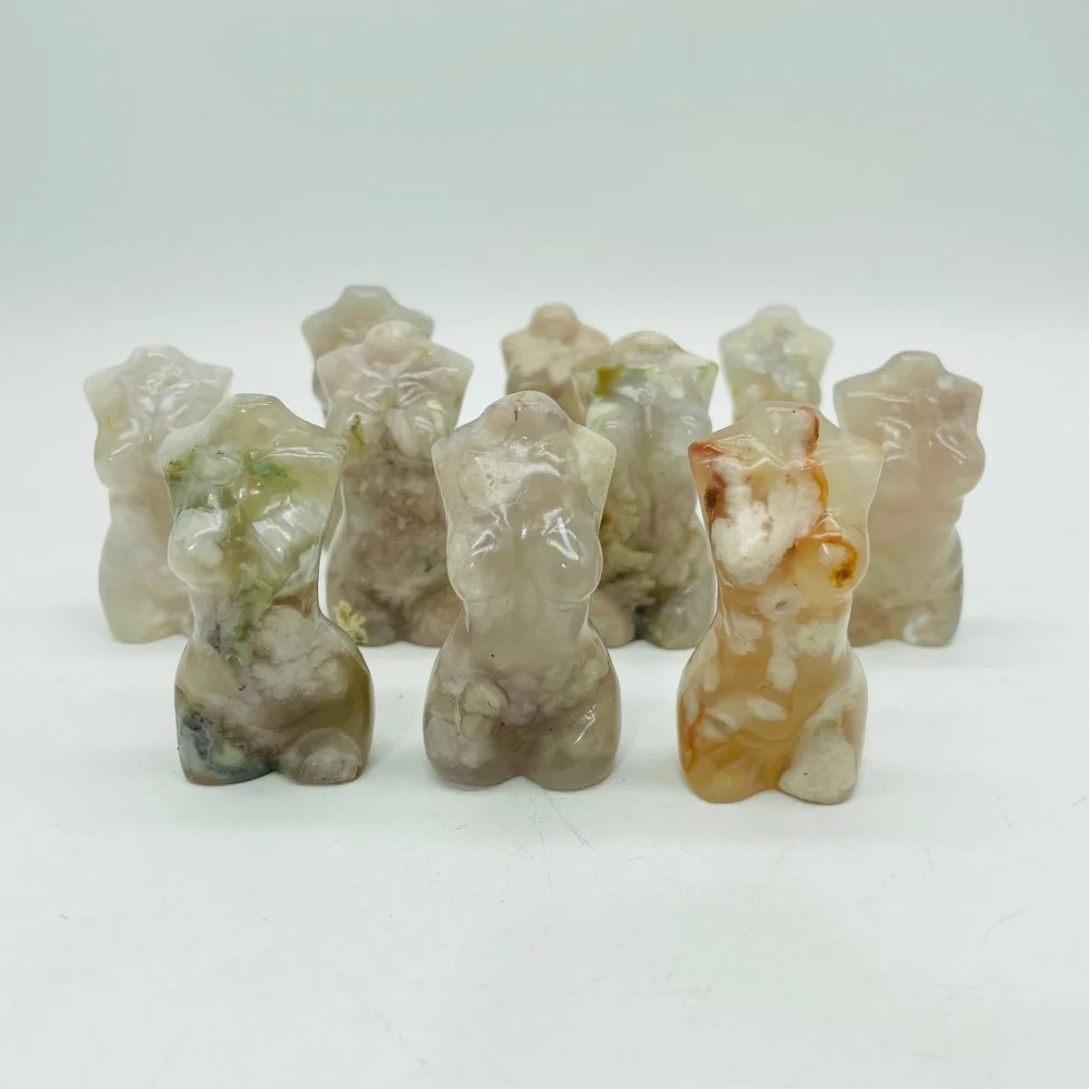 2Inch Sakura Agate Goddess Carving Wholesale - Image 3