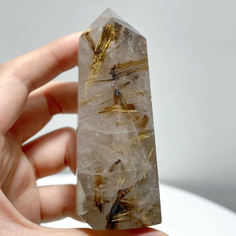 17 Pieces Gold Rutilated Quartz Points 2.2-3.6in - Image 4