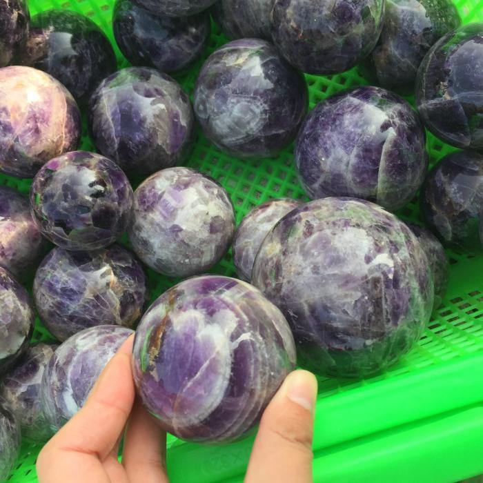 2-4in(5-10cm) Chevron Amethyst Sphere Ball Wholesale - Image 2