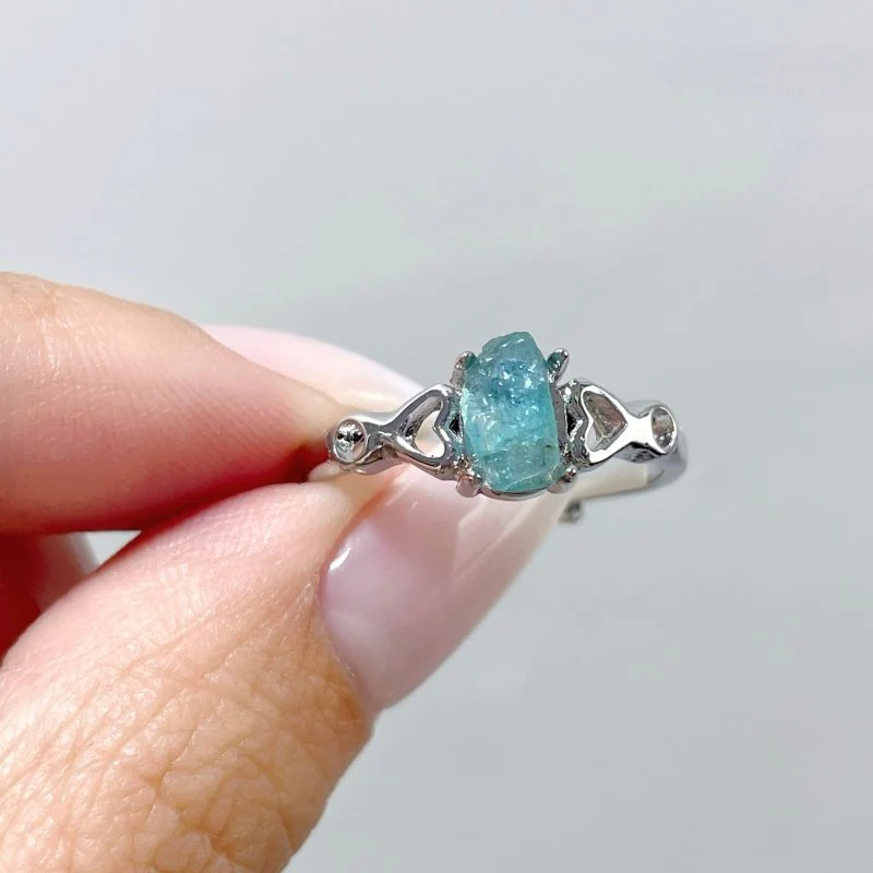 2 Color Clear Apatite Green&Blue Ring - Image 3