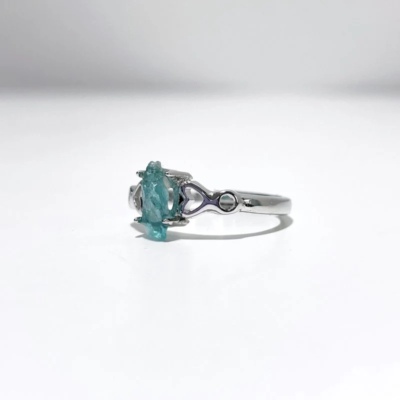 2 Color Clear Apatite Green&Blue Ring - Image 4