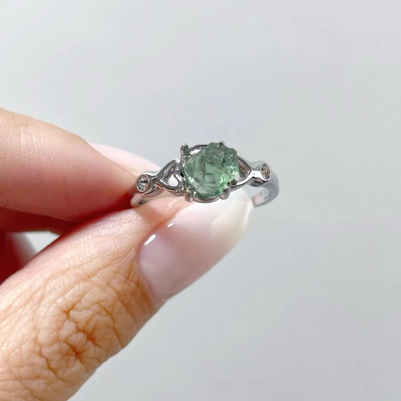 2 Color Clear Apatite Green&Blue Ring - Image 8