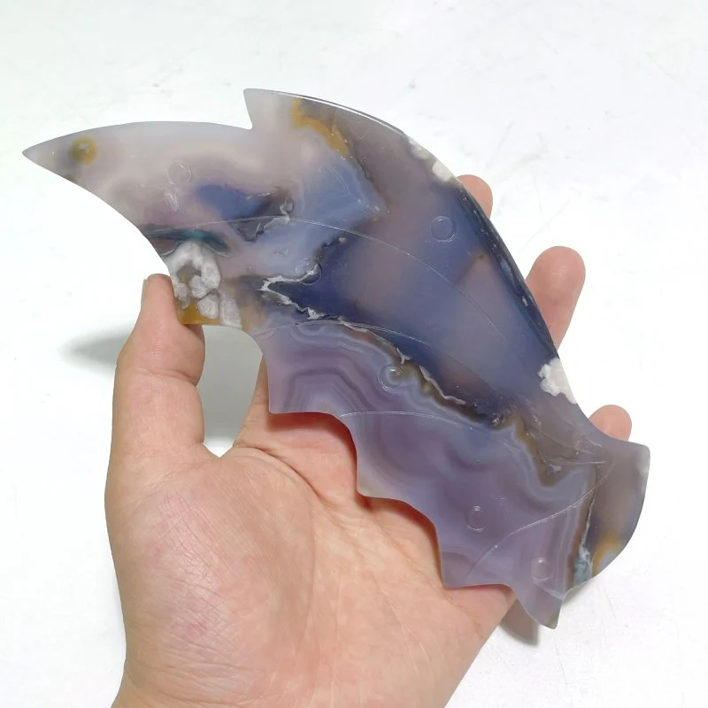 2 Pairs Stripe Agate Flying Dragon Wing With Stand - Image 4