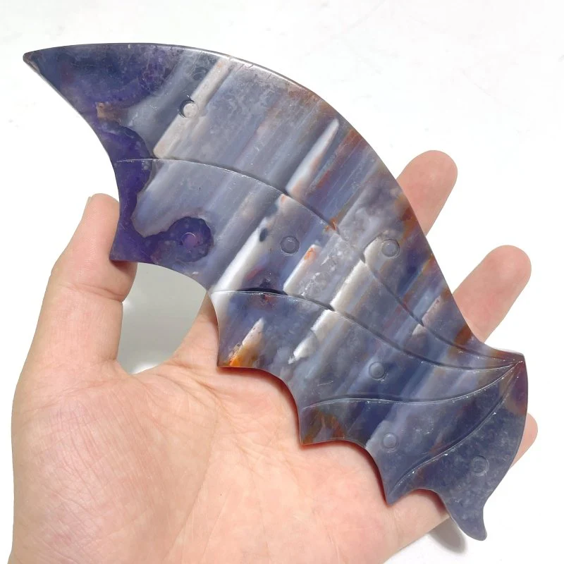 2 Pairs Stripe Agate Flying Dragon Wing With Stand - Image 7