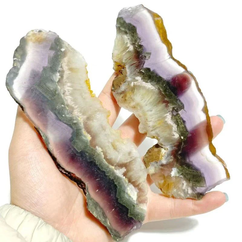 2 Pairs Fluorite Mixed Pyrite Butterfly Wing With Stand #1 - Image 6