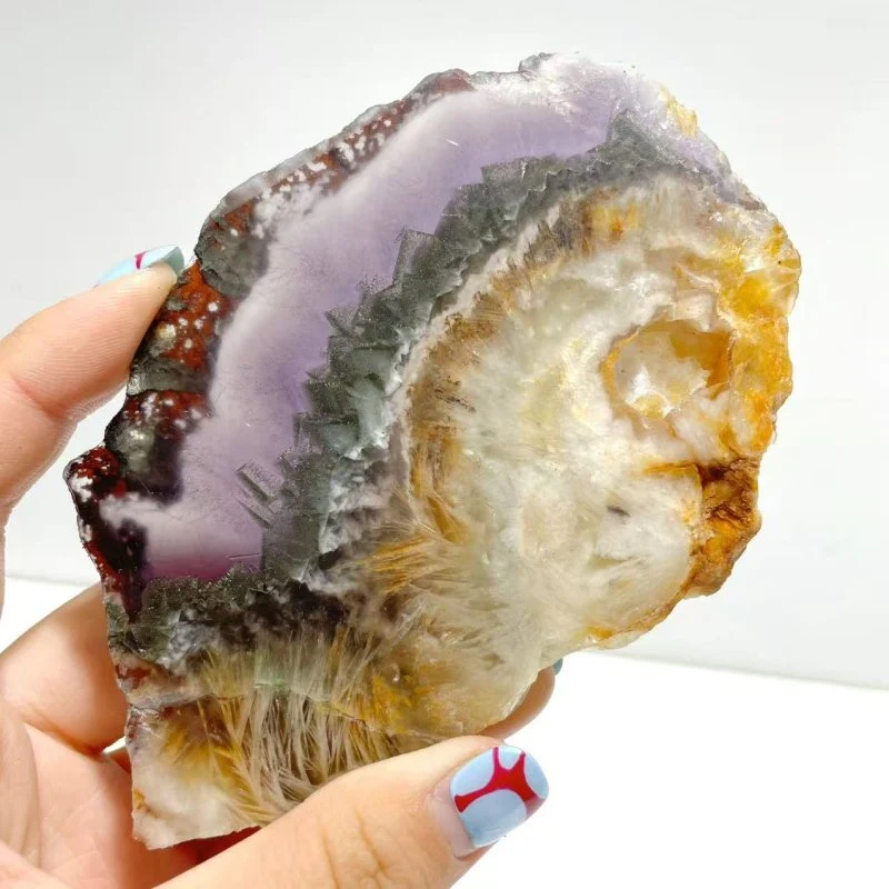 2 Pairs Fluorite Mixed Pyrite Butterfly Wing With Stand #2 - Image 5
