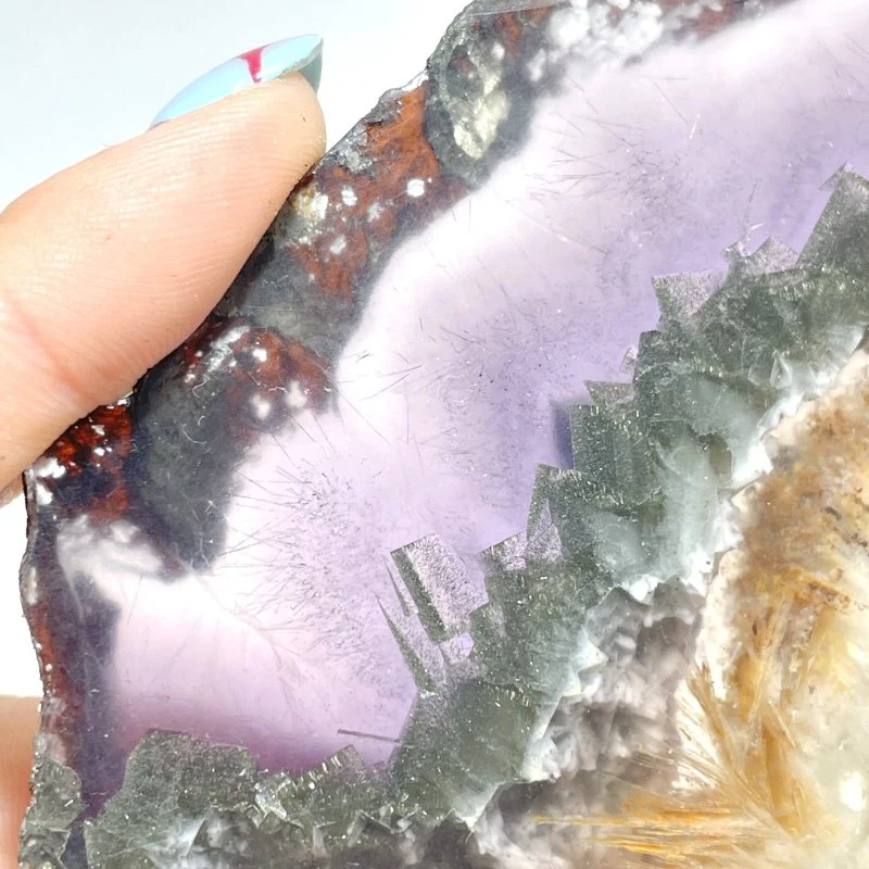 2 Pairs Fluorite Mixed Pyrite Butterfly Wing With Stand #2 - Image 7