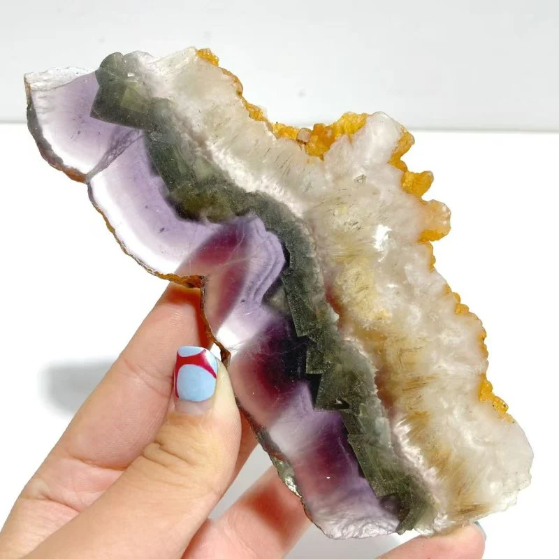 2 Pairs Fluorite Mixed Pyrite Butterfly Wing With Stand #3 - Image 6