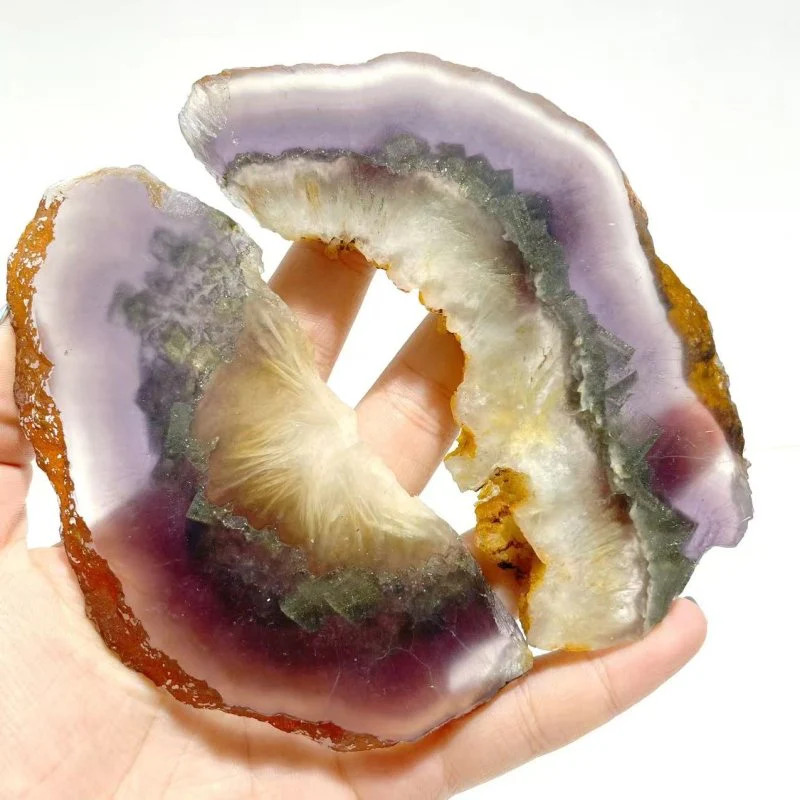 2 Pairs Fluorite Mixed Pyrite Butterfly Wing With Stand #8 - Image 6