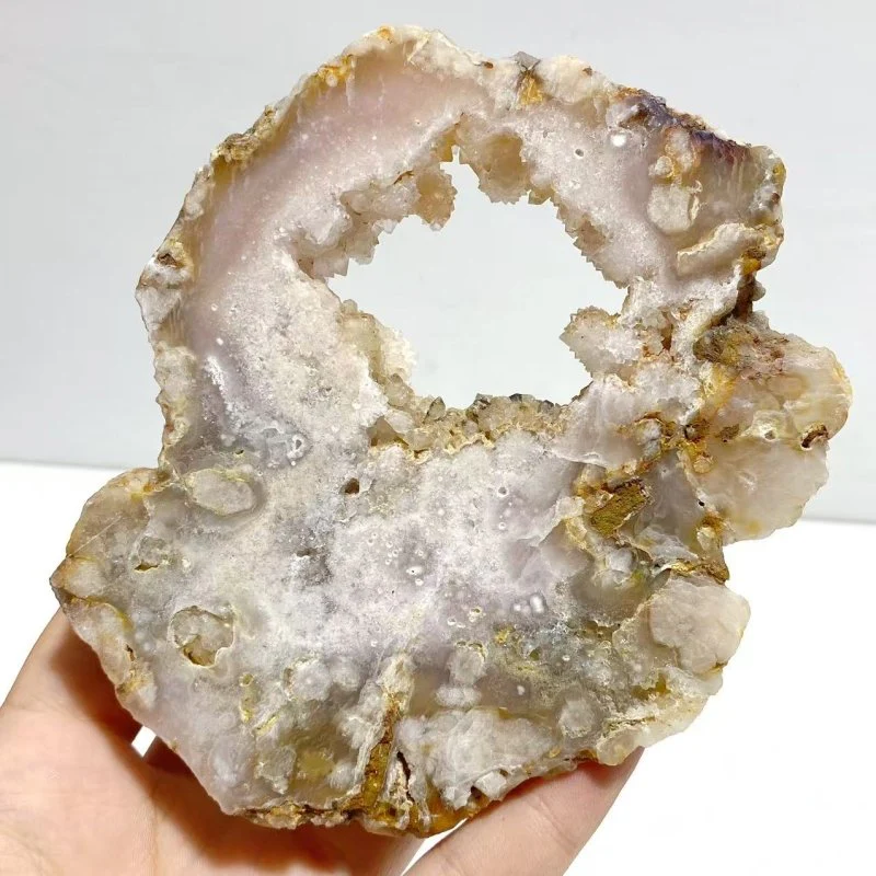 2 Pairs Geode Druzy Sakura Flower Agate Butterfly Wing With Stand - Image 6