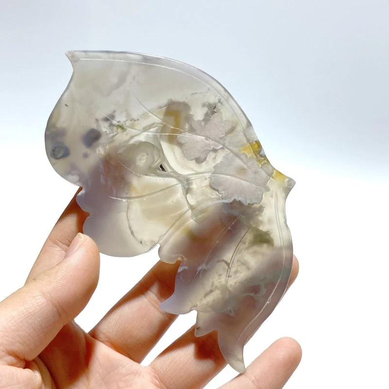 2 Pairs Sakura Flower Agate Butterfly Wing Carving With Stand - Image 3