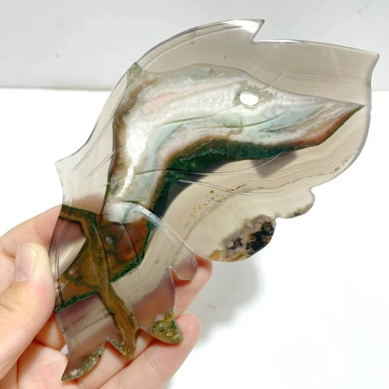 Stripe Agate Symmetry Butterfly Wing Carving With Stand - Image 4