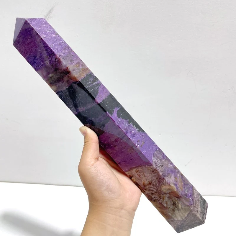 2 Pieces Large Charoite Tower Point For Collection - Image 2