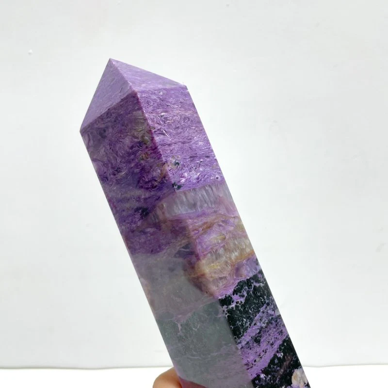 2 Pieces Large Charoite Tower Point For Collection - Image 3