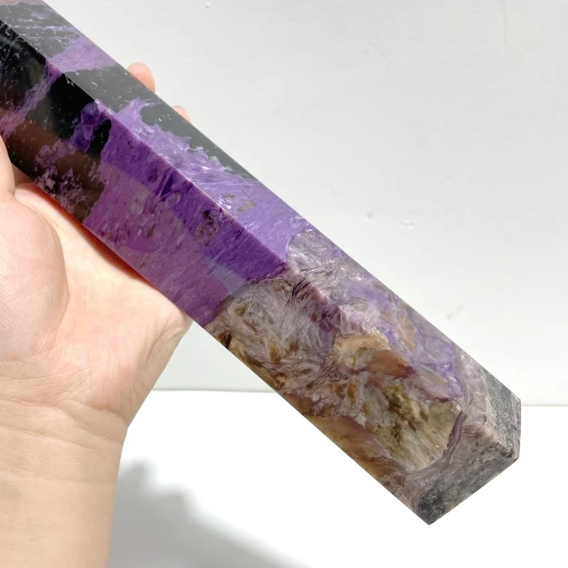 2 Pieces Large Charoite Tower Point For Collection - Image 4