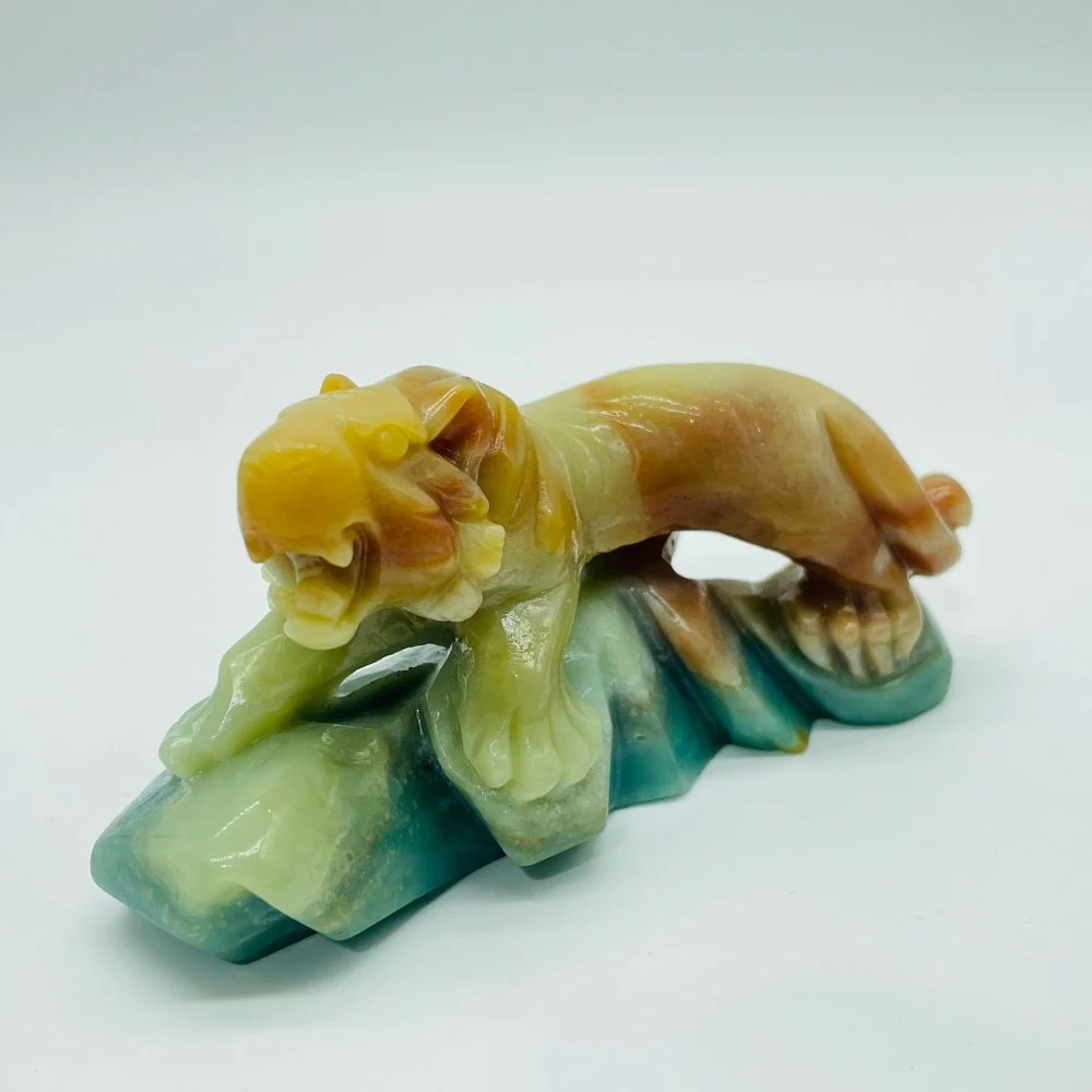 2 Pieces Caribbean Calcite Tiger Carving - Image 4