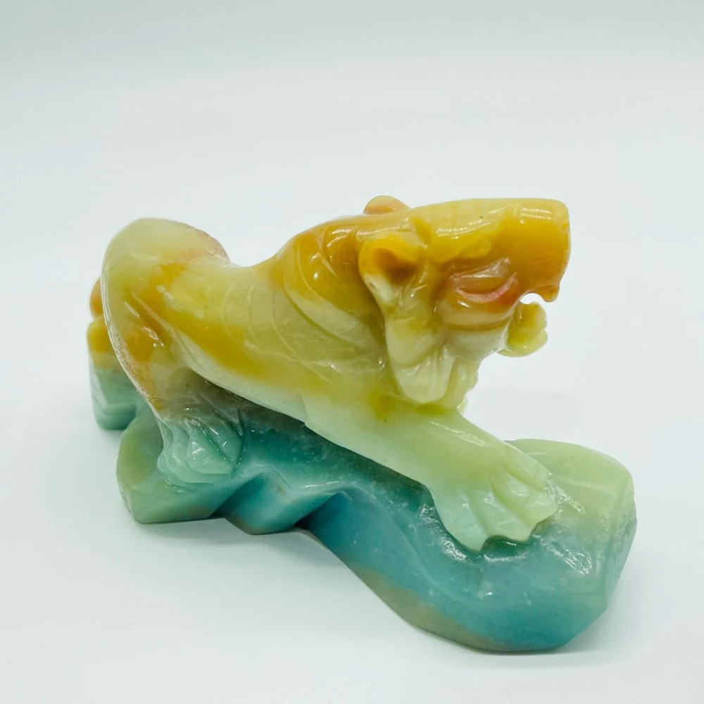 2 Pieces Caribbean Calcite Tiger Carving - Image 5