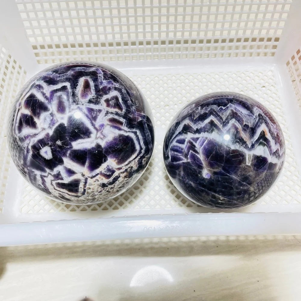 2 Pieces Large Chevron Amethyst Sphere - Image 2