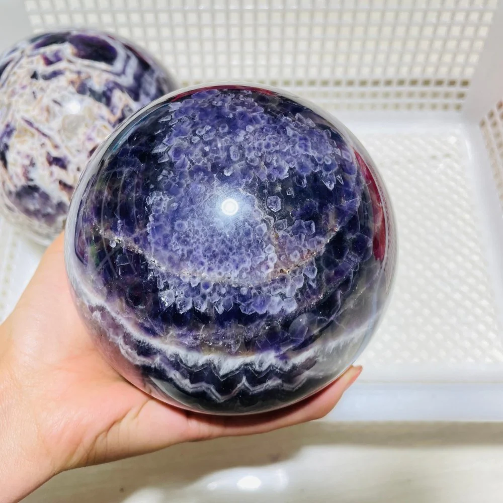 2 Pieces Large Chevron Amethyst Sphere - Image 4