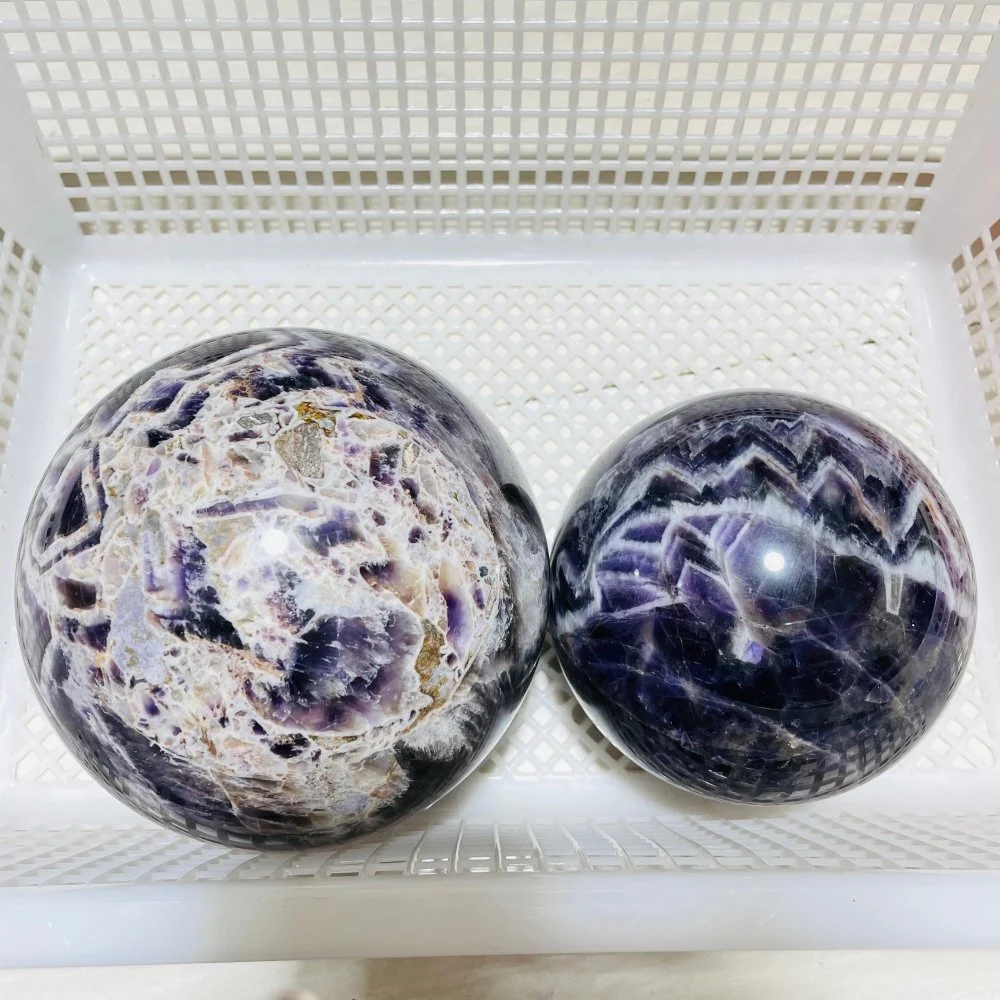 2 Pieces Large Chevron Amethyst Sphere - Image 5