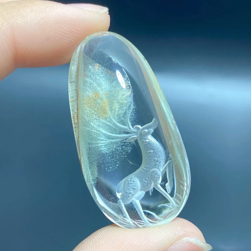 2 Pieces Deer Garden Quartz Inner Scene Carving - Image 3