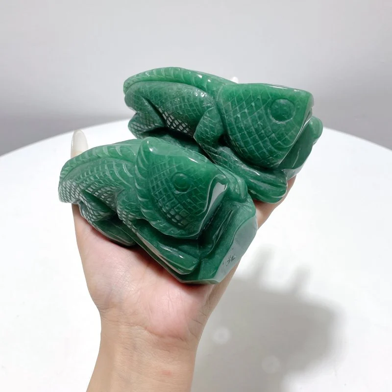 2 Pieces Green Aventurine Lizard Carving - Image 4