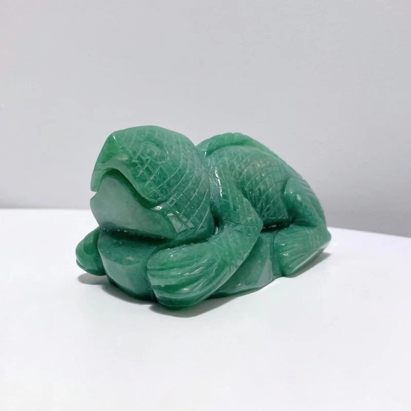 2 Pieces Green Aventurine Lizard Carving - Image 5