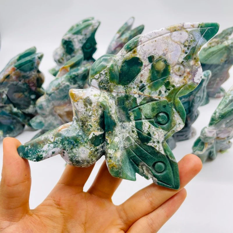 10 Pieces Ocean Jasper Butterfly Fairy Carving - Image 2
