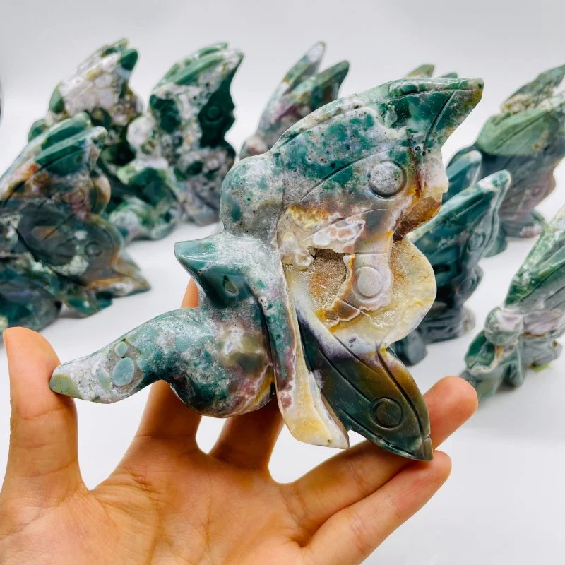 10 Pieces Ocean Jasper Butterfly Fairy Carving - Image 3