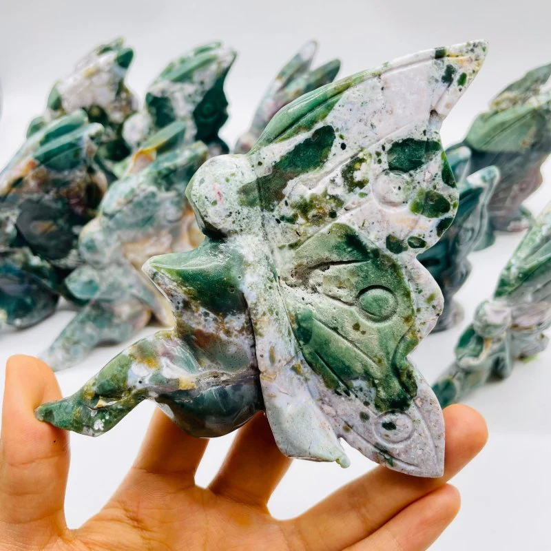 10 Pieces Ocean Jasper Butterfly Fairy Carving - Image 4