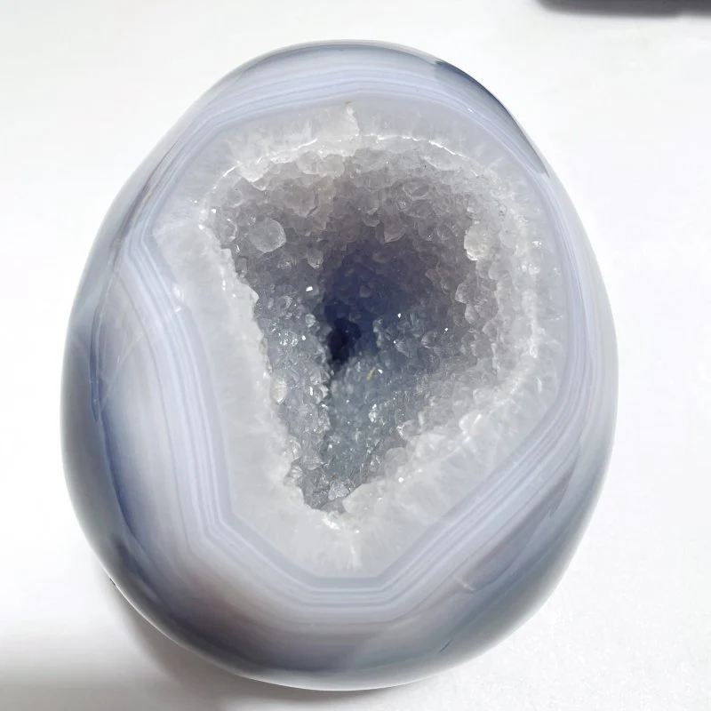 2 Pieces Large Druzy Geode Agate Skull Carving - Image 2