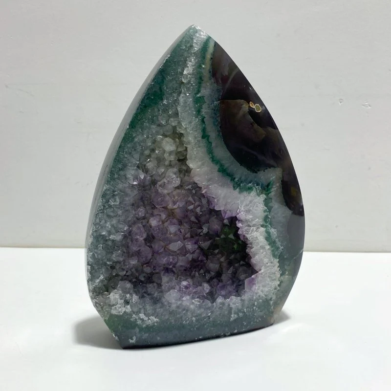 2 Pieces Large Geode Amethyst Mixed Agate Arrow Head Shape&Heart - Image 2