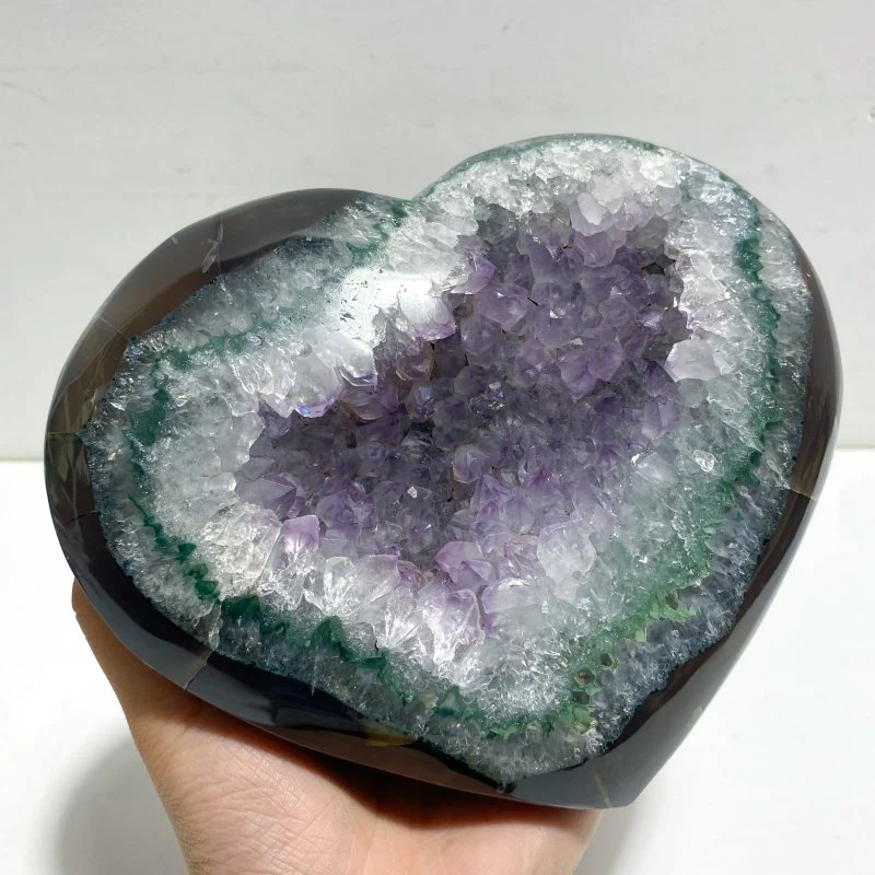 2 Pieces Large Geode Amethyst Mixed Agate Arrow Head Shape&Heart - Image 5
