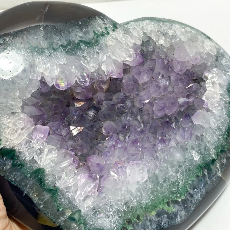 2 Pieces Large Geode Amethyst Mixed Agate Arrow Head Shape&Heart - Image 6