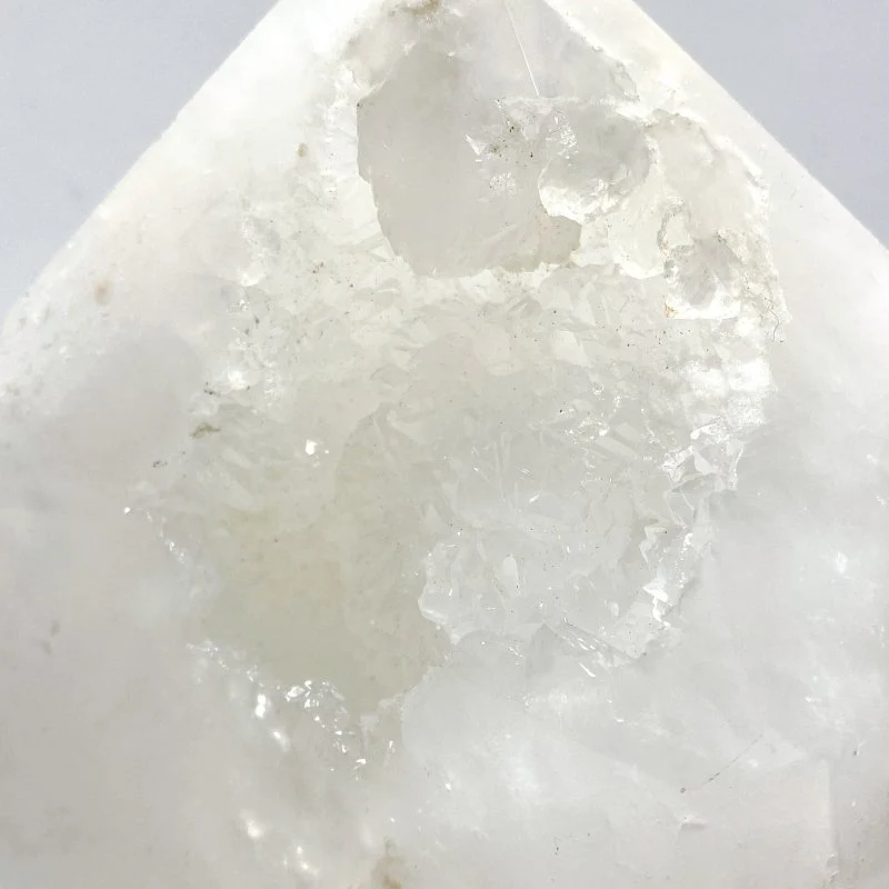 2 Pieces Large Geode Druzy White Moss Agate Four-sided Points - Image 5