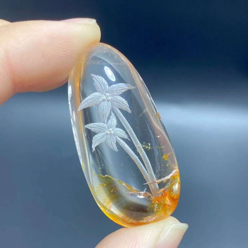 3 Pieces Flower&Tree Garden Quartz Inner Scene Carving - Image 3