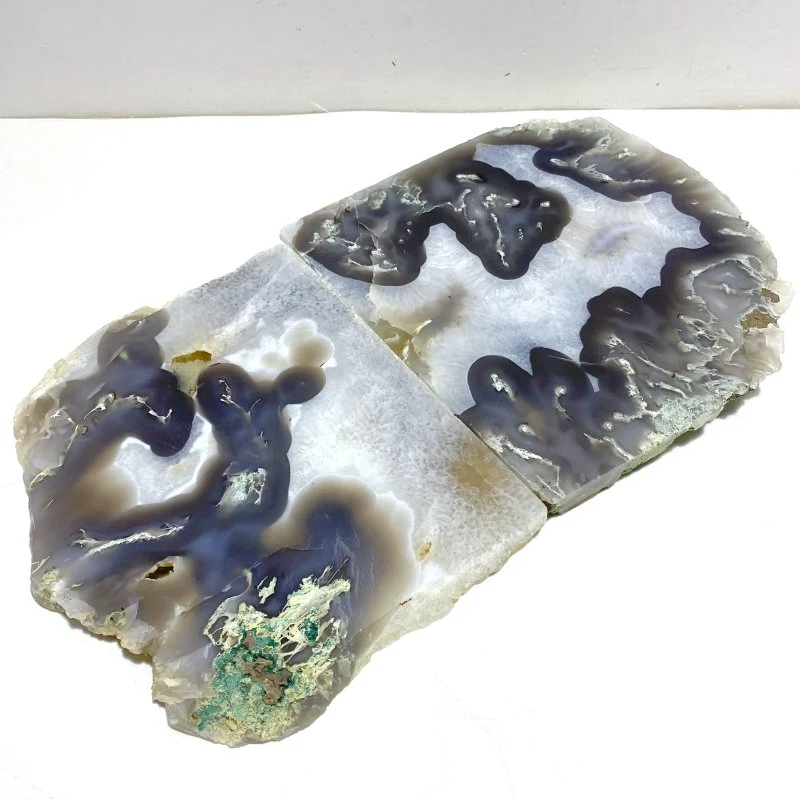 2 Pieces Large Moss Agate Slabs