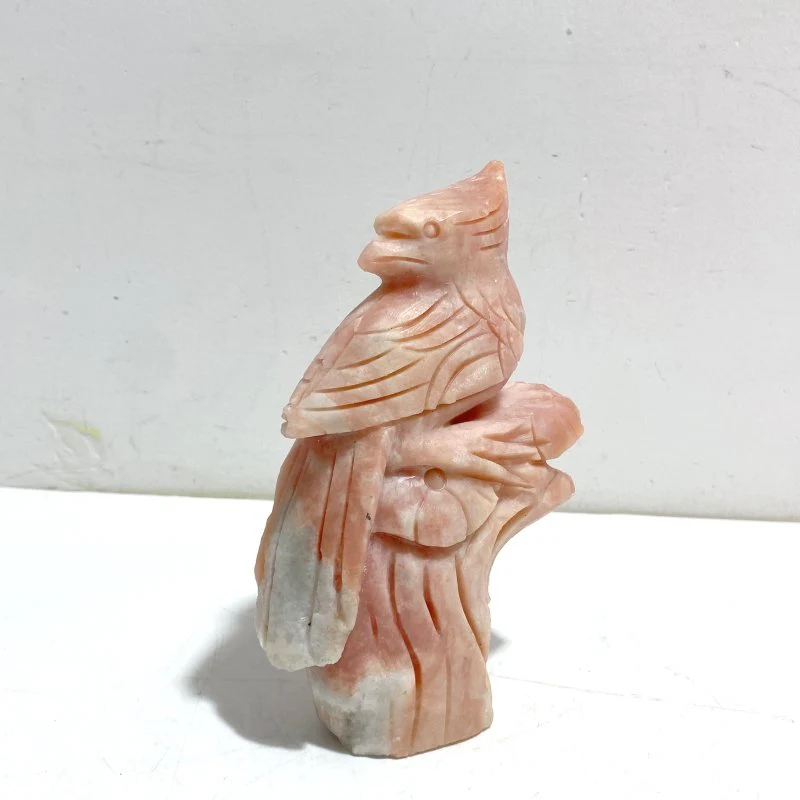 2 Pieces Pink Opal Birds Carving - Image 2