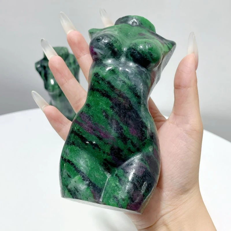 2 Pieces Ruby Zoisite Goddess Carving - Image 2