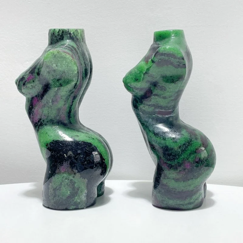 2 Pieces Ruby Zoisite Goddess Carving - Image 3