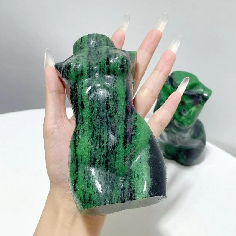 2 Pieces Ruby Zoisite Goddess Carving - Image 4