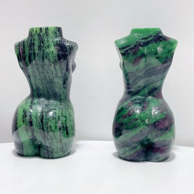 2 Pieces Ruby Zoisite Goddess Carving - Image 5