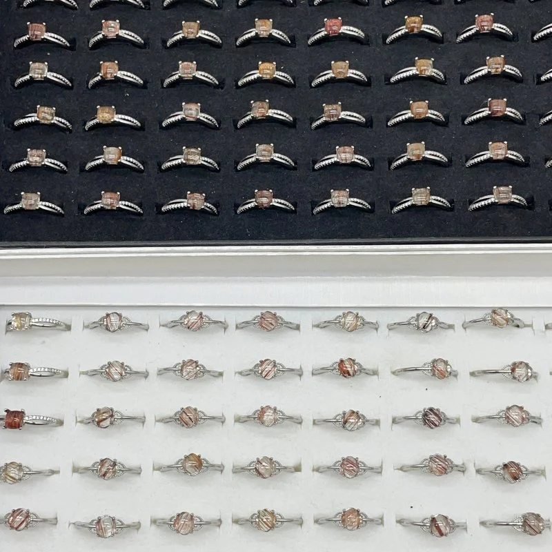 2 Style Beautiful Rutile Ring Crystal Wholesale