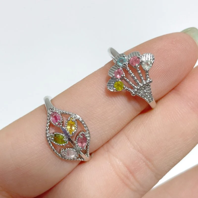 2 Styles Colorful Tourmaline Ring Wholesale - Image 8