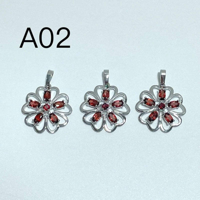 2 Styles Garnet Flower Pendant Wholesale - Image 3