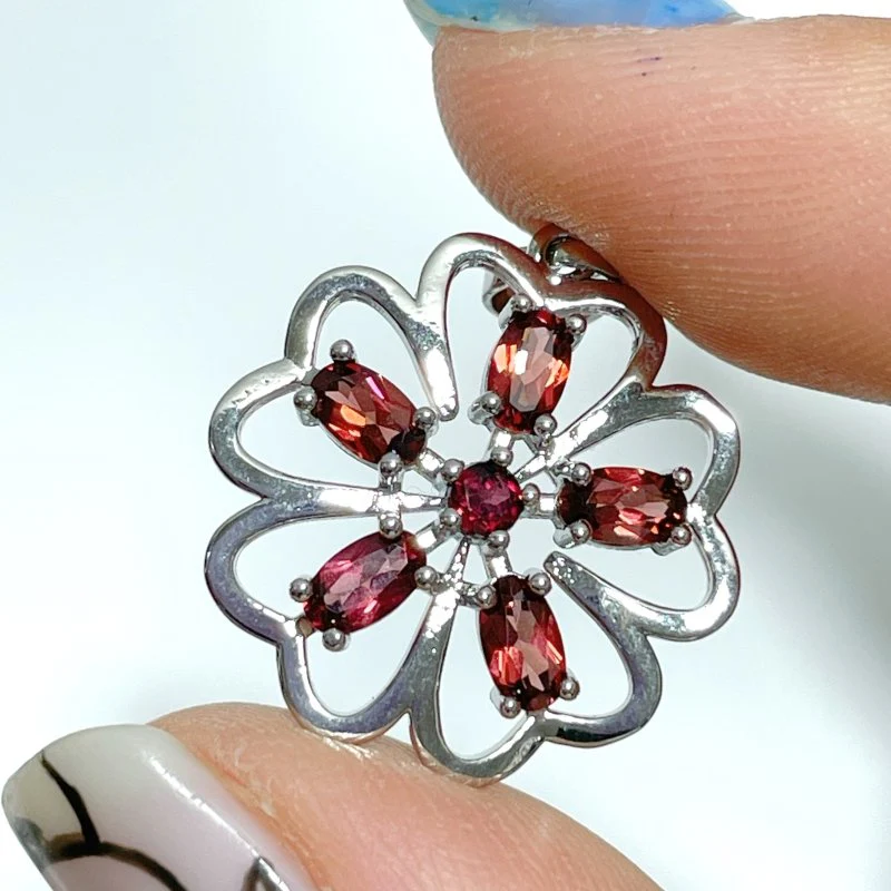 2 Styles Garnet Flower Pendant Wholesale - Image 7